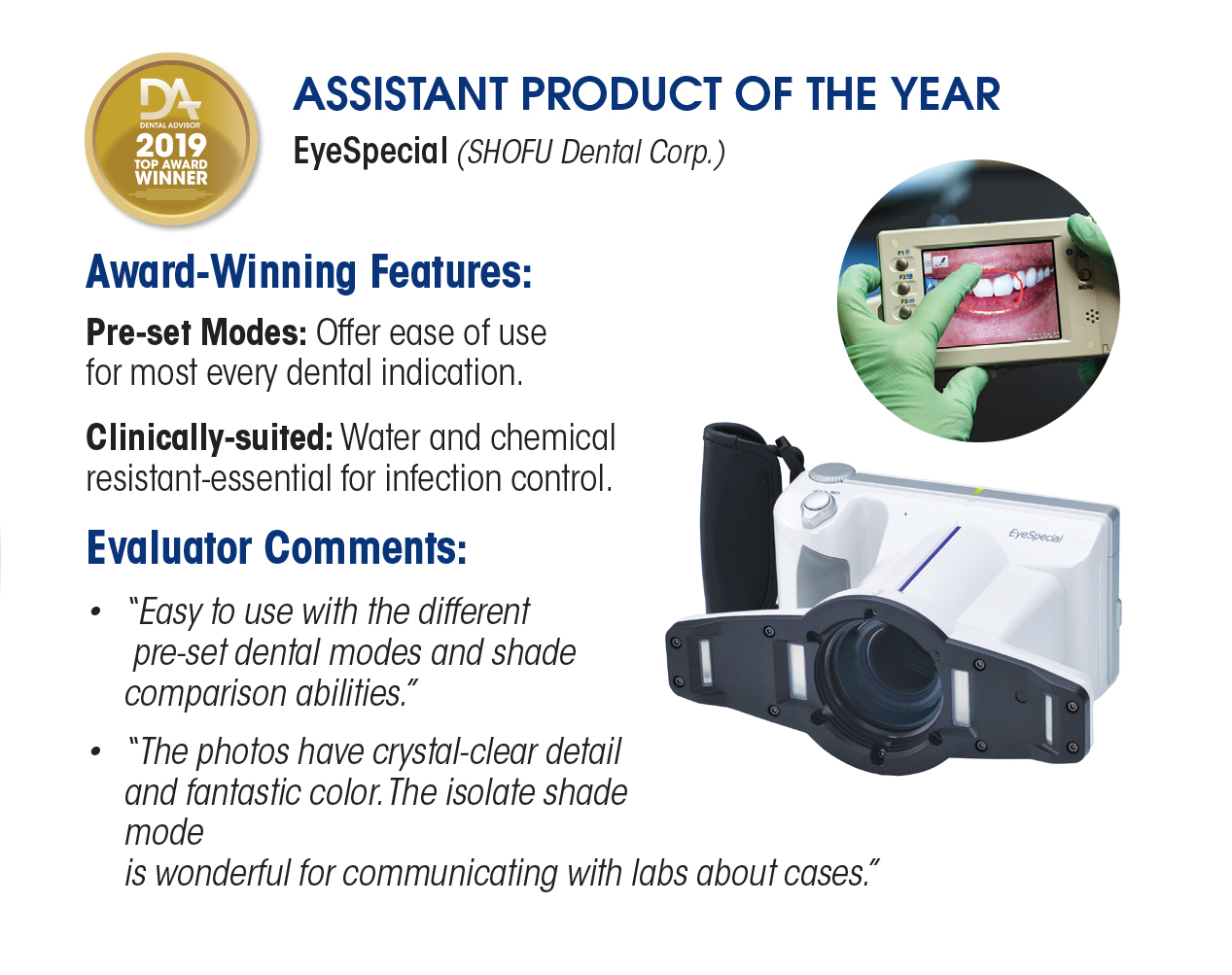 2019 Top Award Winner Dental Advisor EyeSpecial